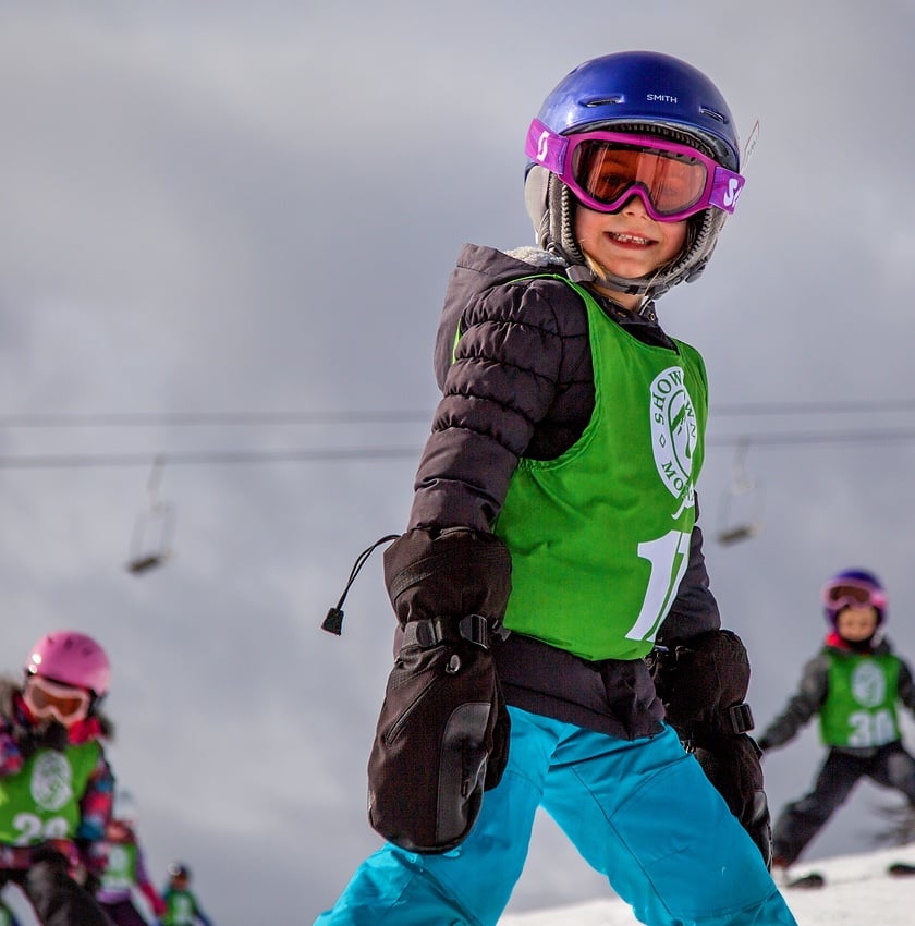 kid skiing at showdown