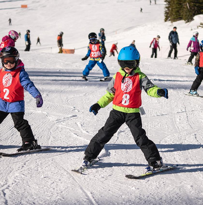 youth ski league kids learning to ski at showdown montana